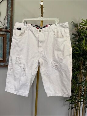 Switch Premium denim White Distressed Denim Jean Shorts - Casual Summer Style